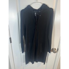 Soho New York & Company Street Womens Sweater Dress Hooded Black Size M