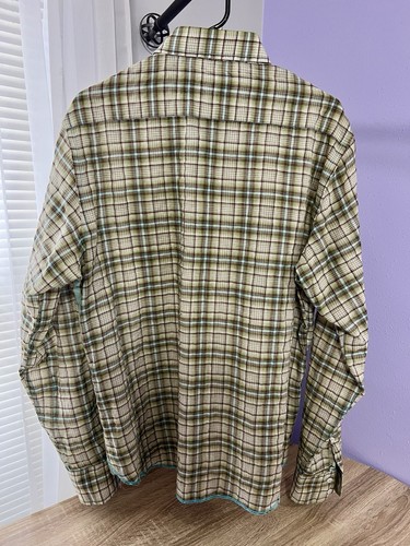 Georg Roth Los Angeles Men's Button Down Shirt, Brown/Green Plaid, Size Large - Picture 4 of 5