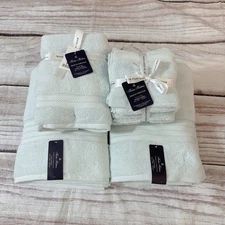 Brooks Brothers Set 8 PC TOWEL Portugal Bath/ Hand/ Washcloth Light Pastel Green