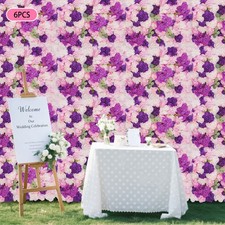 6 Pcs Artificial Flower Wall Panel For Wedding Backdrop Decor Outdoor 60X40CM