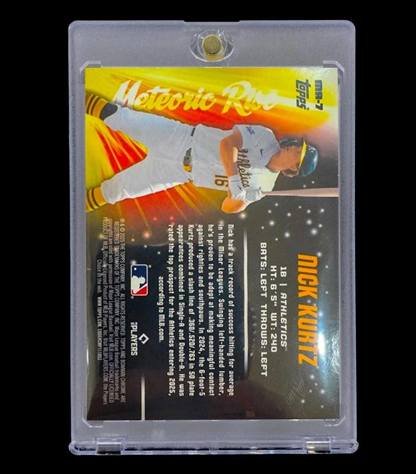 NICK KURTZ RARO NOVATO LUZ SOLAR MOJO REFRACTOR Cromo 2025 No Automático - ATLETISMO Foto 4 de 4