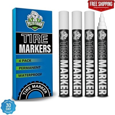 White Tire Paint Marker for Car Tire Lettering 4 Pack Permanent Tire Paint P new
