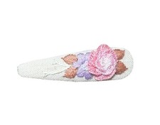 Handmade Spring Fall Flowers needlepoint hair pin