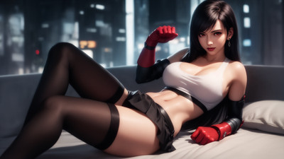 Final Fantasy 7 Tifa Lockhart full artwork waifu anime print #257