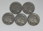 1929 1935 1936 1937 1938-D Buffalo Nickel Lot of 5