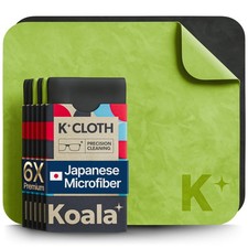 Koala Lens Cleaning Cloth Japanese Microfiber 6 Pack, Black / Green