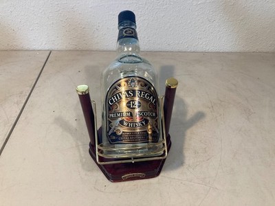 Chivas Regal Scotch Whiskey Bottle with Cradle Stand Collector's Edition