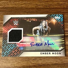 2018 Topps WWE Women's Division Ember Moon Gold Shirt Relic Rookie Auto /10 AEW