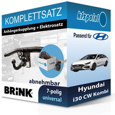 Für Hyundai i30 CW Kombi 12-17 BRINK Anhängerkupplung abnehmbar + 7polig E-Satz