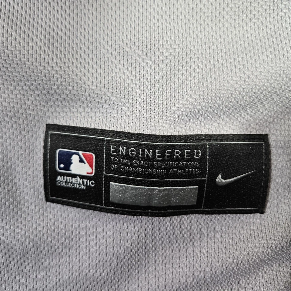 Camiseta deportiva Nike auténtica Boston Red Sox Flex Base Elite HECHA EN EE. UU. gris carretera para hombre 40 Foto 3 de 4