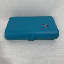 Caboodles Vintage Cosmetic Makeup Organizer Case Teal Mirror Travel 2606 VG