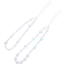 2 Pcs Cute Phone Charm Beaded Bag Hand Wrist Strap Lanyard Cellphone