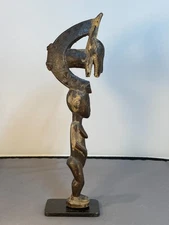 Antique African Art - Baoulé Gong Hammer  on metal stand