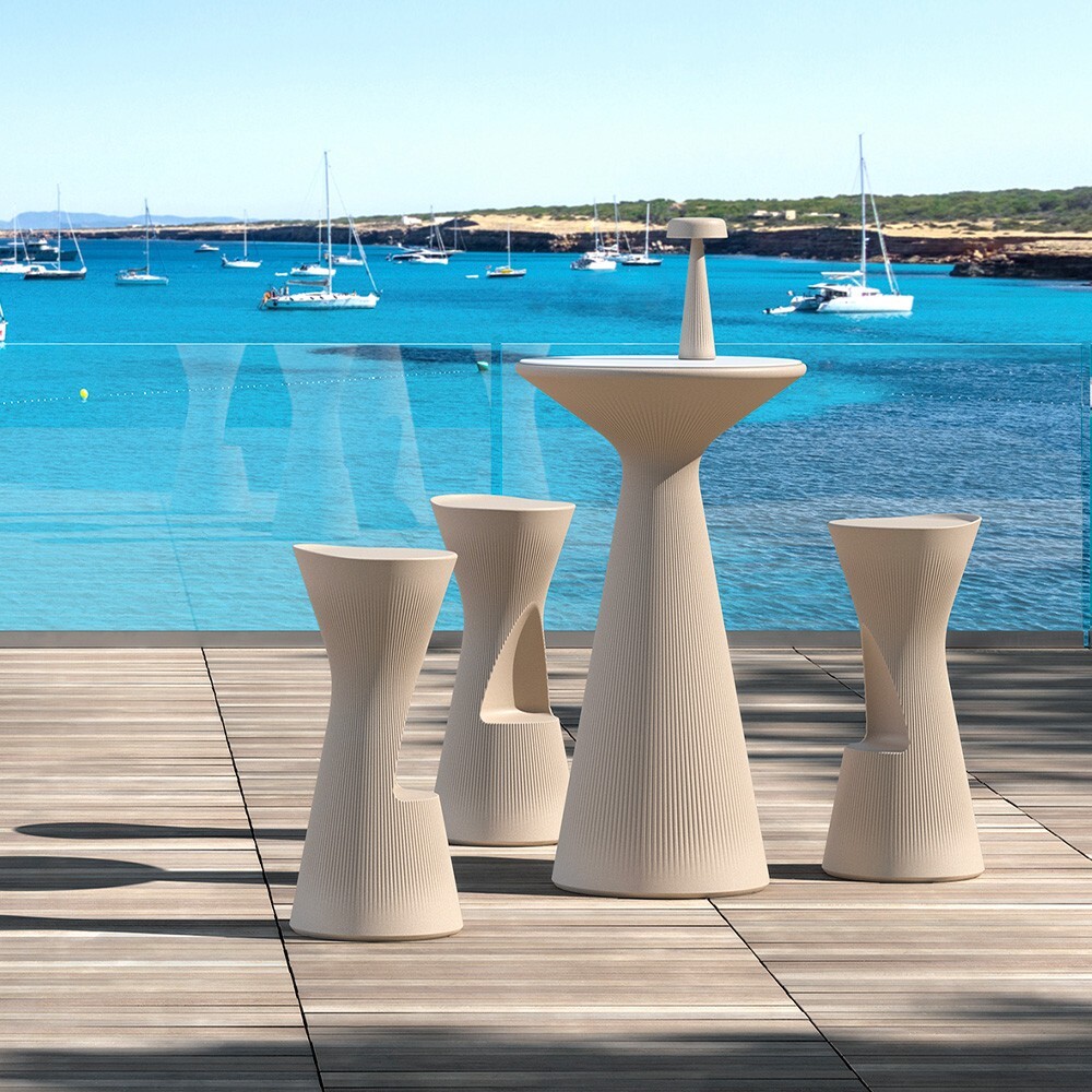 Taburete alto de bar terraza 76cm polietileno diseño moderno Fade S1