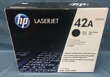 Genuine HP Q5942A 42A Black Toner Cartridge New Sealed Black And White Box