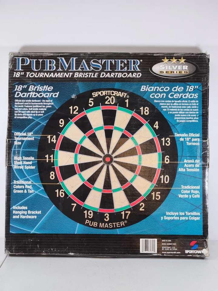 Tablero de dardos Sportcraft Pubmaster Silver Series Bristle - Modelo 79301 - 18" Foto 2 de 4