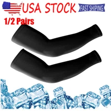 1/2 Pairs UV Sun Protection Arm Sleeves Summer Cooling Arm Cover Cycling Golf