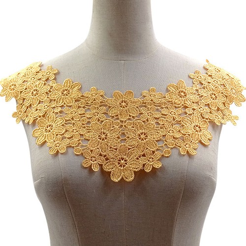 Flor Collar Adorno Guipure Tela Aplique para Atuendo Vestido - Imagen 14 de 28