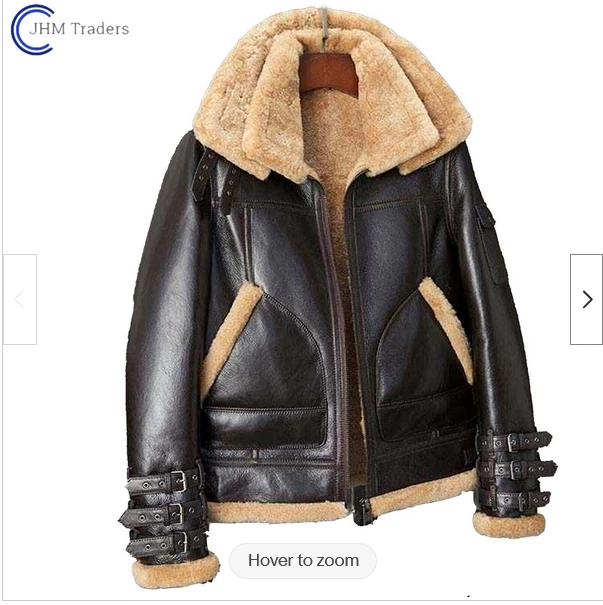 Mens B3 RAF Bomber Irvin Aviator Flying Pilot Fur Shearling Real Leather Jacket