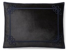 Ralph Lauren Merkel Archer Black Velvet Soutache Deco Pillow NWT 225