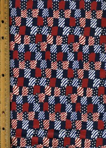 Red White Blue Flags Patriotic Stripes Stars Quilt Quilting Fabric