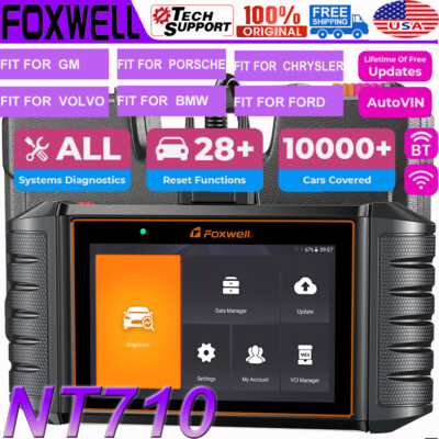 FOXWELL NT710 Bidirectional Car OBD2 Scanner Bluetooth IMMO TPMS Reset Diagnosis