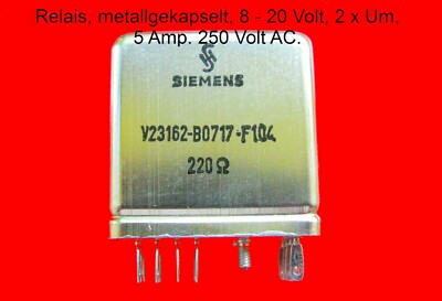 100 Stück Relais metallgekaps. SIEMENS Universalrelais 8-20 V.- 2xUm 5A. 250 V.~