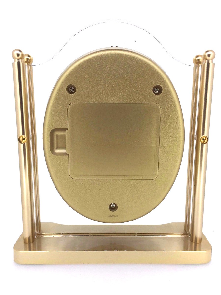 Seiko Quartz Mantel Clock with Lucite and Gold Floating Face