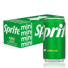 Sprite Lemon Lime Mini Soda Pop Soft Drink 7.5 Fl Oz 10 Pack Cans Sprite Lemon Lime Mini Soda Pop Soft Drink 7.5 Fl Oz 10 Pack Cans