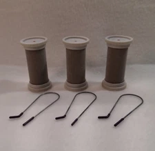 Windmere VIP Pro Hot Rollers Flocked Curler Replacements Set of 3 Large & Clips
