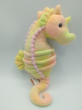 Wild Republic seahorse plush stuffed animal pastel colors rainbow pink green