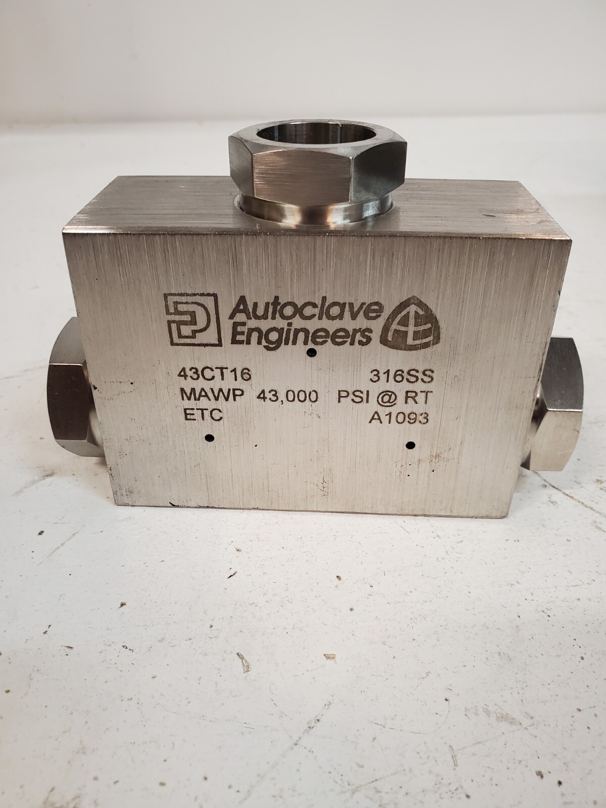 Parker Autoclave Engineers High Pressure Valve Tee 43CT16 A1093