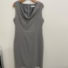 Calvin Klein Womens Sheath Dress Small Gray Neck Sleeveless Size 12