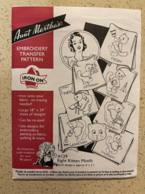 Aunt Marthas Embroidery Transfer Patterns Iron On Red - MULTIPLE ...