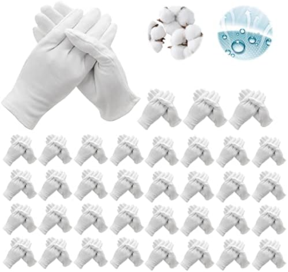 72 Pezzi Guanti Bianchi Cotone: Care, guanti di cotone bianchi, guanti protettiv