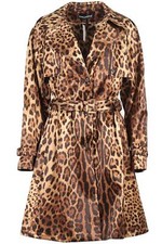 Dolce & Gabbana Leopard Print Silk Trench Coat It 50 Uk 18
