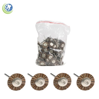 100 X DENTAL LAB JEWELRY POLISHING BRISTLE BRUSHES STRAIGHT HP MOUNTED SOFT #11