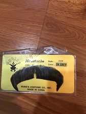 Nip Rubie's Costume Human Hair Mustache Dark Grey Style 2028