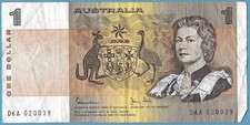 Australian 1982 $1 One Dollar Johnston Stone DKA020039