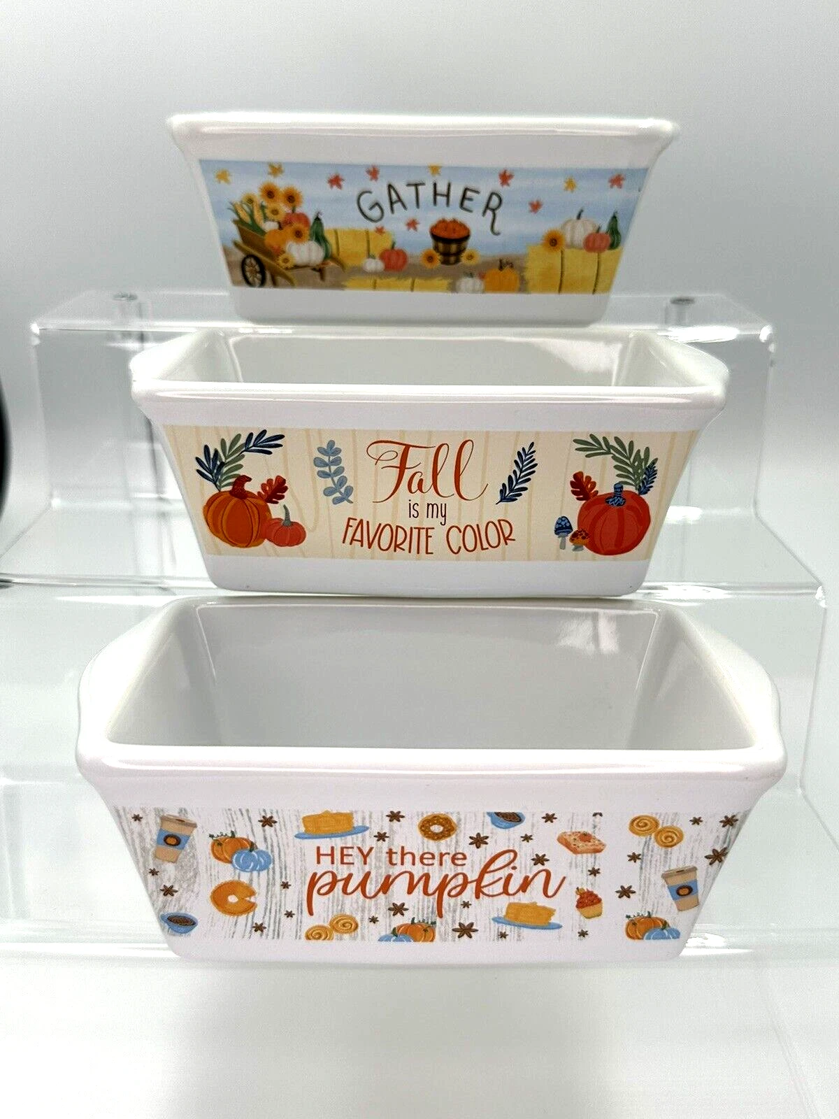 Royal Norfolk Harvest Mini Ceramic Loaf Pans -Set Of Three