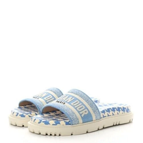 Neuf Christian Dior Cornfleur bleu lévrier brodé toboggan taille 40,5