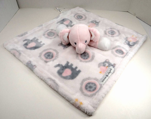 Blankets & Beyond Pink Elephant Plush Lovey Security Blanket 2018