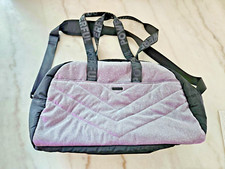 Justice Quilted Duffel Adjustable Duffle Shimmer Glitter Gray Sports Bag Zip