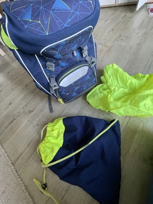 Step by Step Schulranzen Set blau gelb Muster, 3-teilig mit Regenschutz - Bild 1 von 4