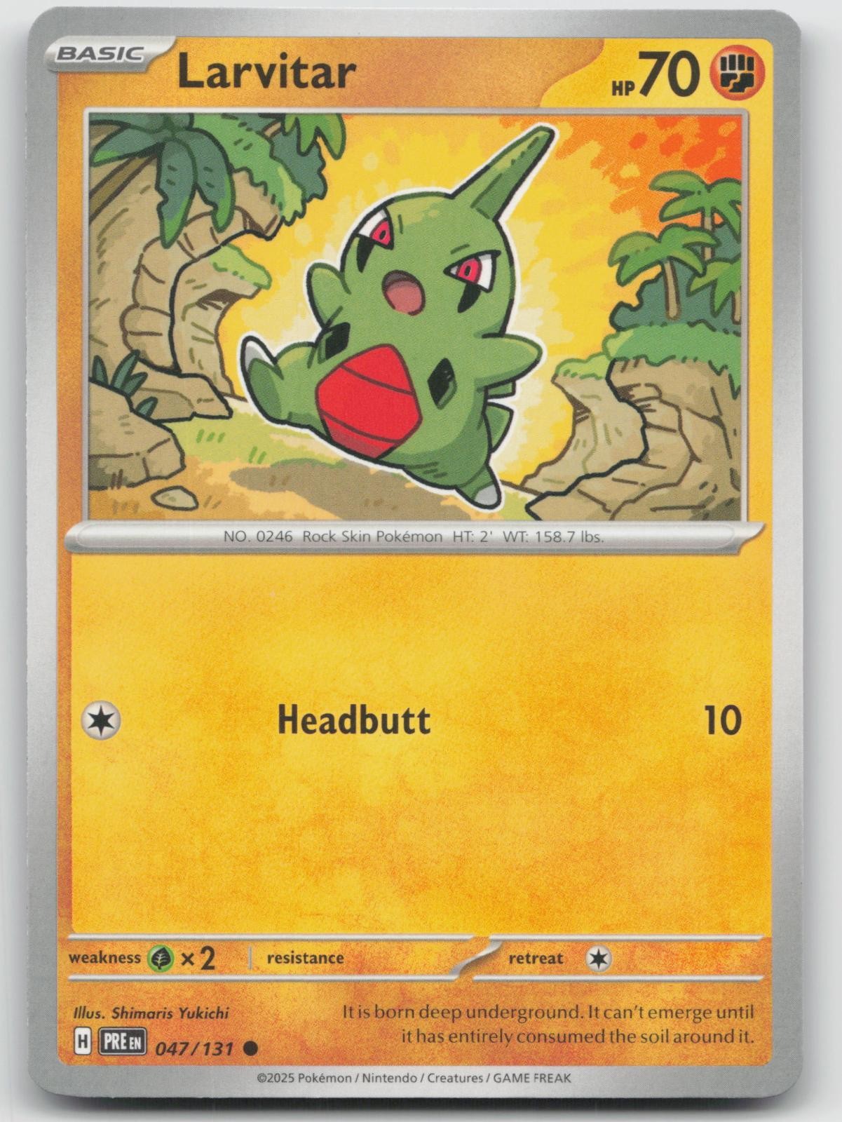 Larvitar 047/131 Common Prismatic Evolutions Pokemon Near Mint