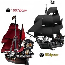 Pirate Ship Building Block Model – Black Pearl / Queen Anne Style Pirate Vessel
