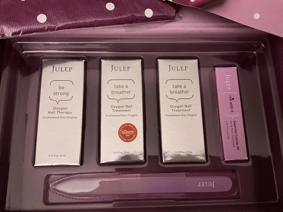 Новый редкий JULEP 6-шт лак для ногтей набор включает кутикулы масло пилочка для ногтей и сумка - Изображение 2 из 4