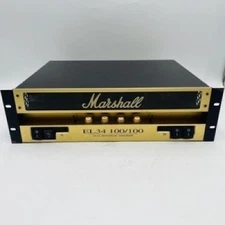 Marshall EL34 100/100 Dual Mono Power Amplifier Tube Amp Black/Gold used Japan