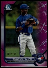 2022 Bowman #BCP-25 Rikelvin De Castro Chrome Prospects Fuchsia Refractors #/199