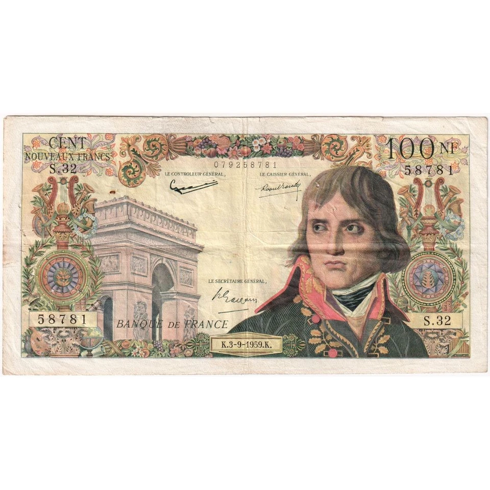 France, 100 Nouveaux Francs, Bonaparte, 1959-09-03, S.32, TB - Photo 1/2